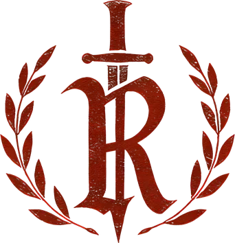 Red Rome crest — a sword through an R, in a laurel wreath